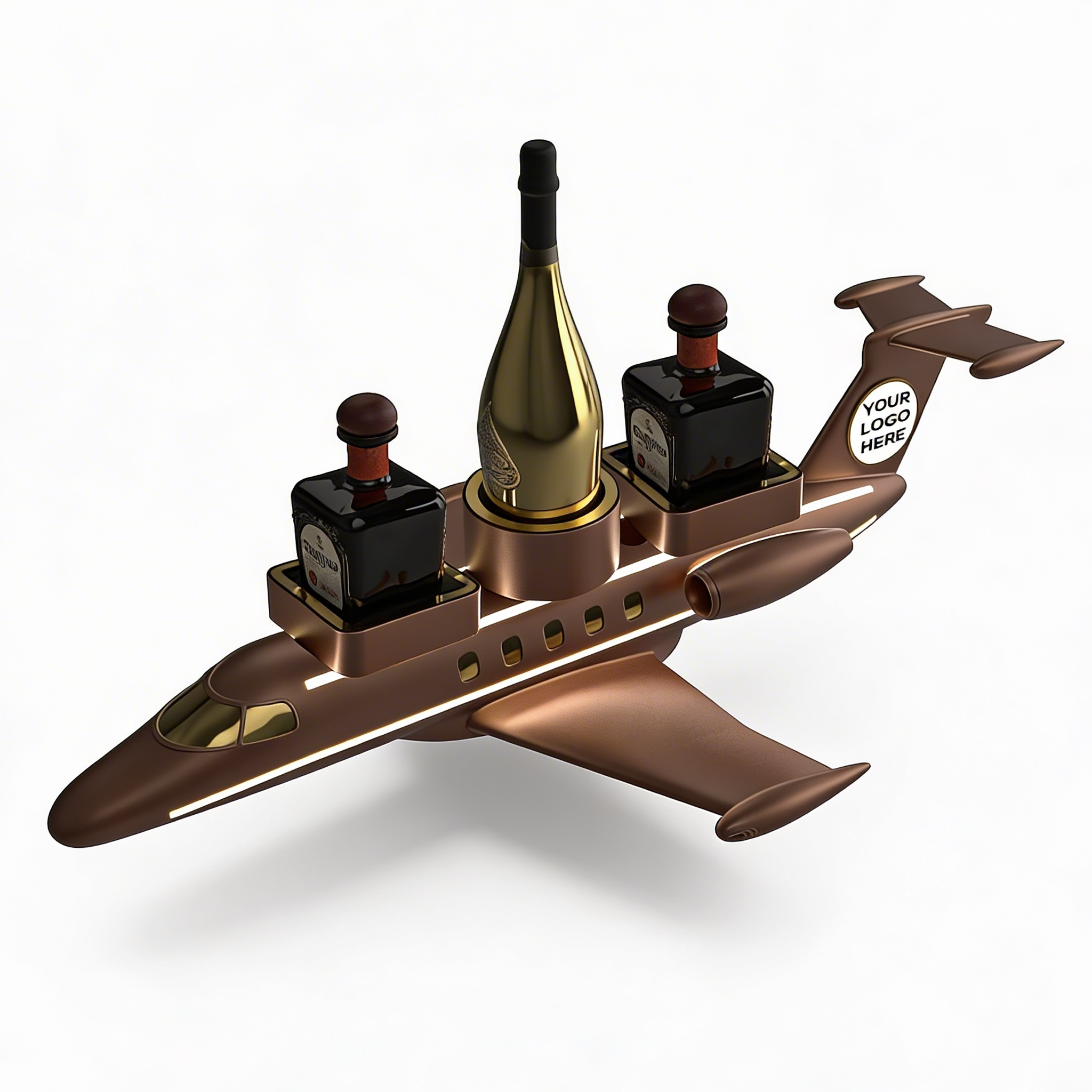 3D LED Airplane Bottle Presenter & Shot Tray