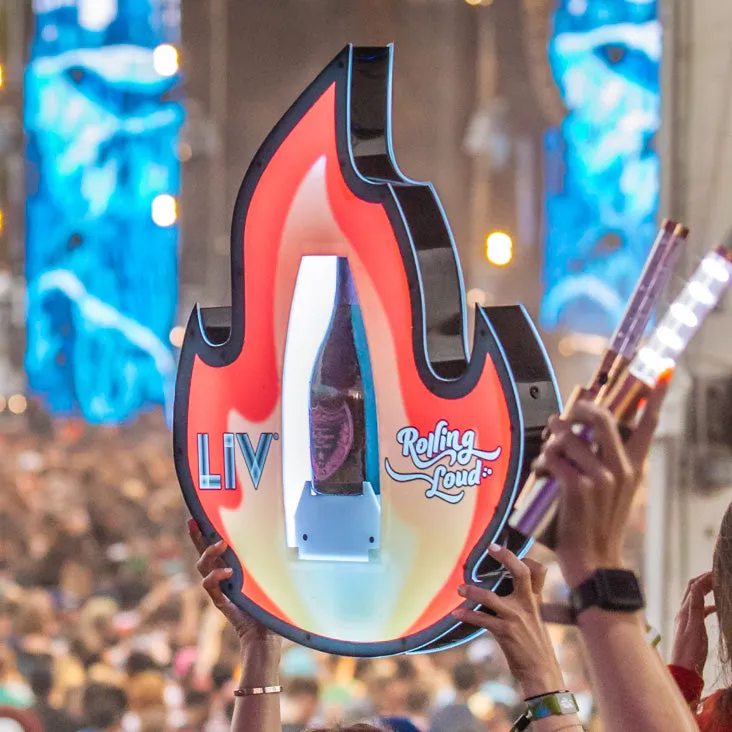 Fire Flame Emoji LED Bottle Presenter