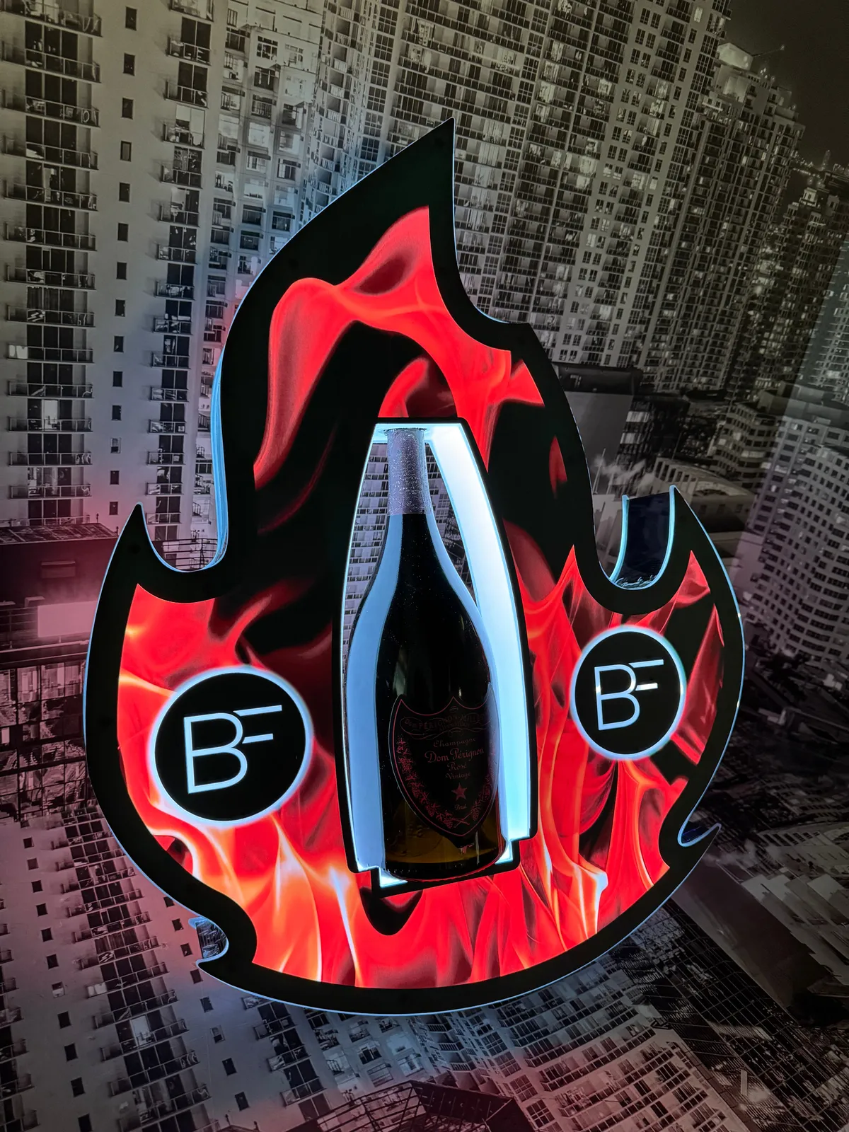 Fire Flame Emoji LED Bottle Presenter