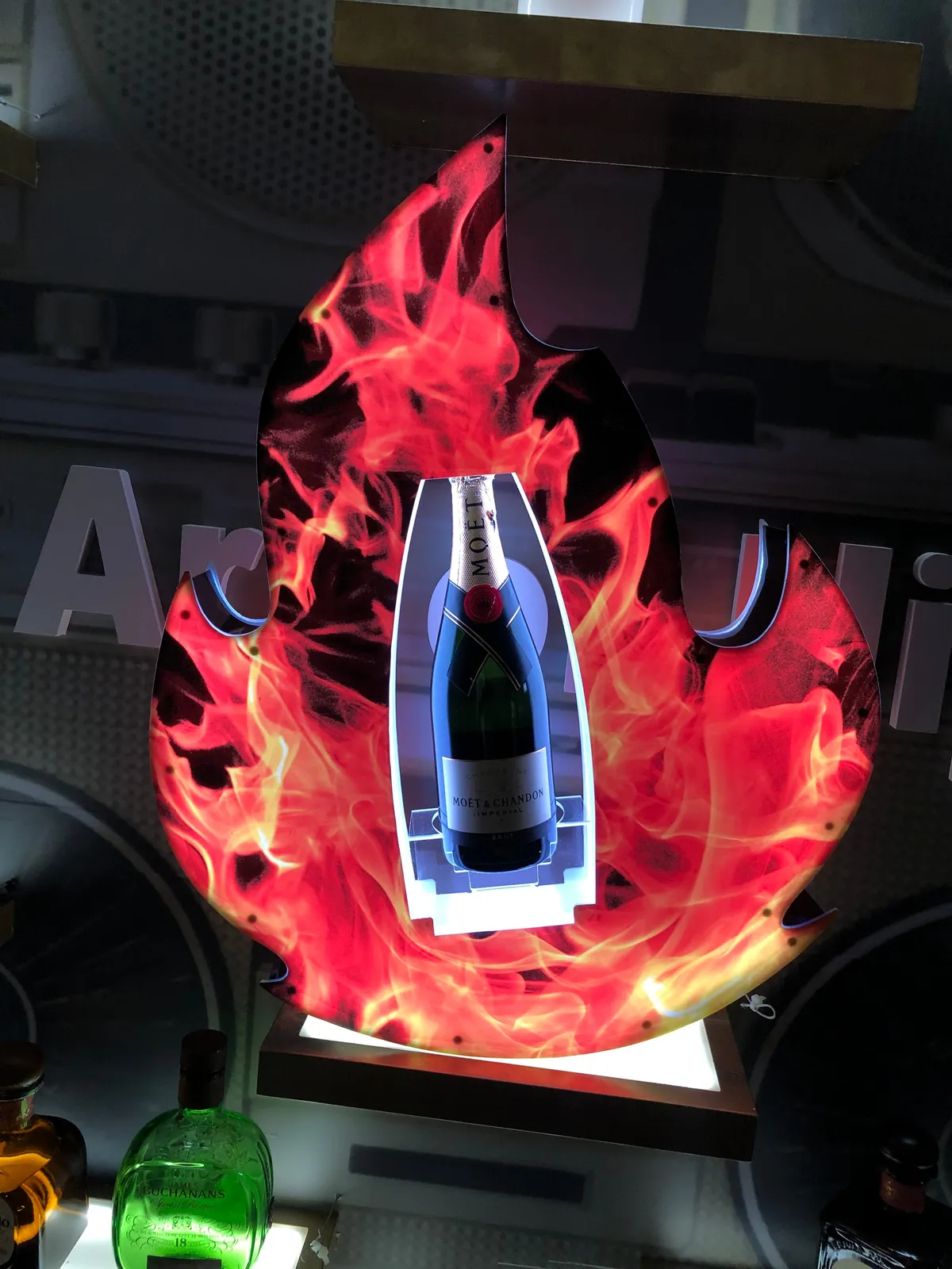 Fire Flame Emoji LED Bottle Presenter