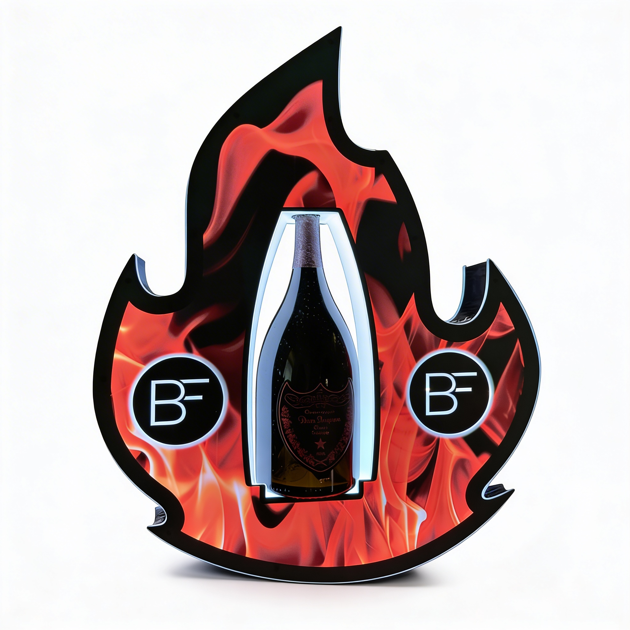 Fire Flame Emoji LED Bottle Presenter