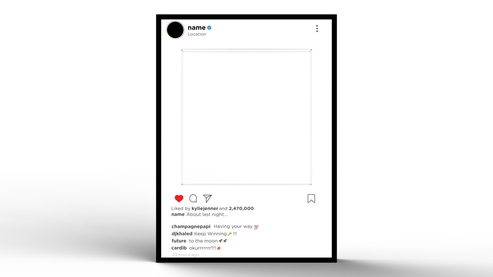 Click to enlarge Instagram Post Nightclub Presenter and Photo Prop