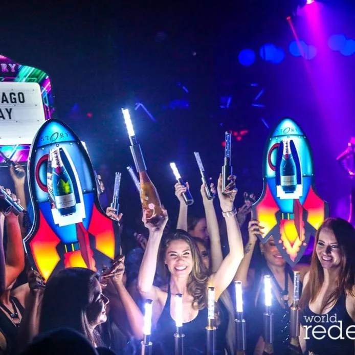 rocket emoji bottle presenter story nightclub miami vip bottle service